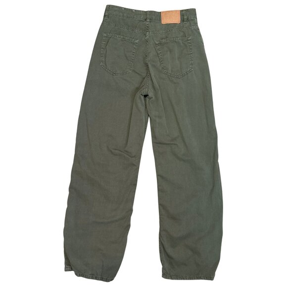 JEANERICA Belem Khaki Green Twill Loose Fit Pants $300 EUC Sz 26 x 34 - Picture 3 of 4